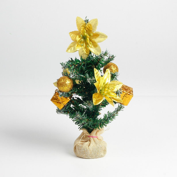 Sunsky 2 Pcs Christmas Delicate Mini Christmas Tree Yellow