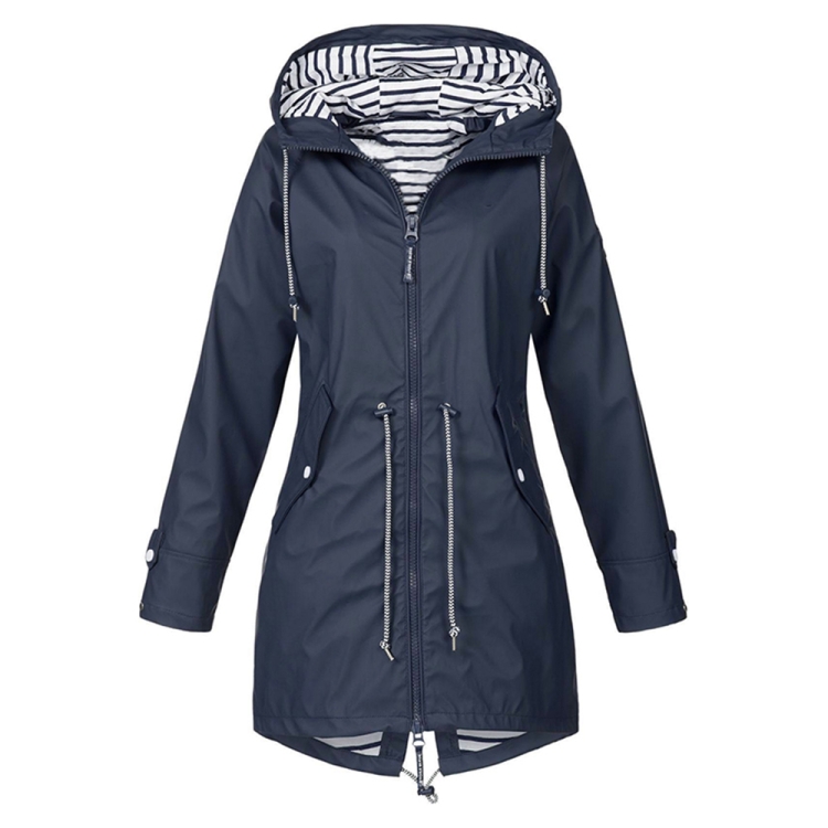 navy blue raincoat with hood