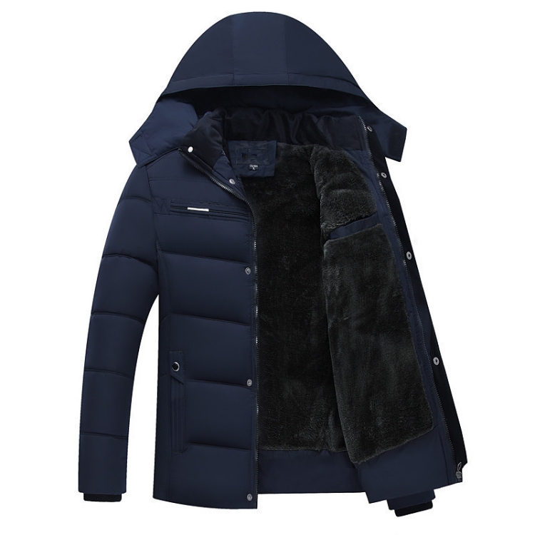 Generic Mens Winter Thicken Stand Collar Cotton Padded Down Jacket Parka Coat