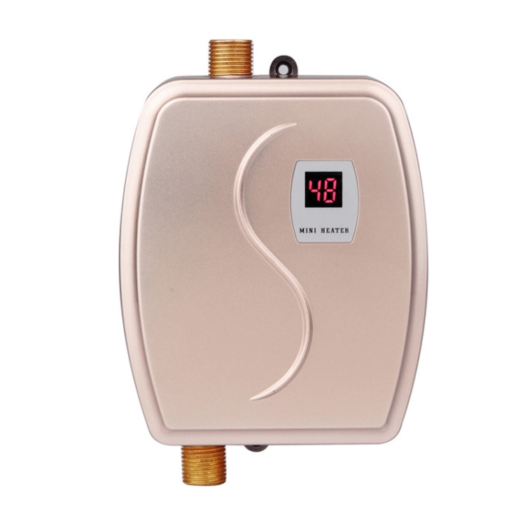 lavage UE Plug 220V noir Mini chauffe-eau chauffe-eau instantané électrique sans réservoir 3800W pour la cuisine de salle de bains 