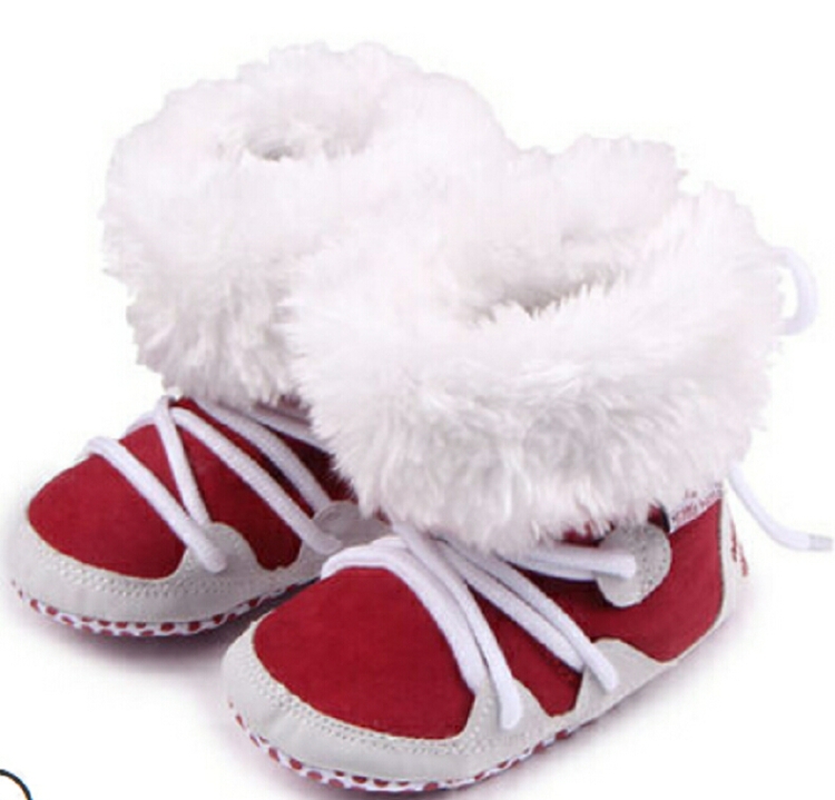 Baby Snow Boots Lace Up Soft Sole Shoes 
