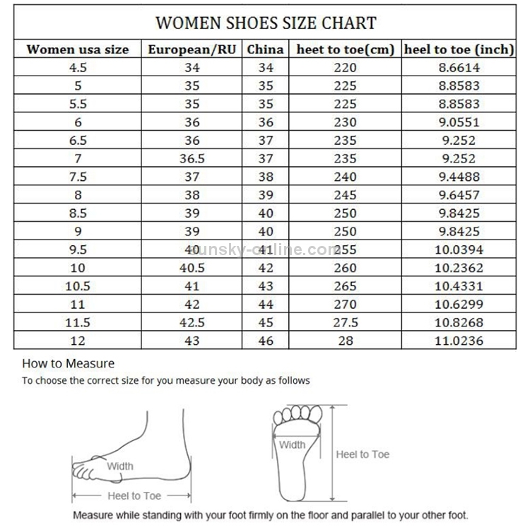 heel to toe shoe size