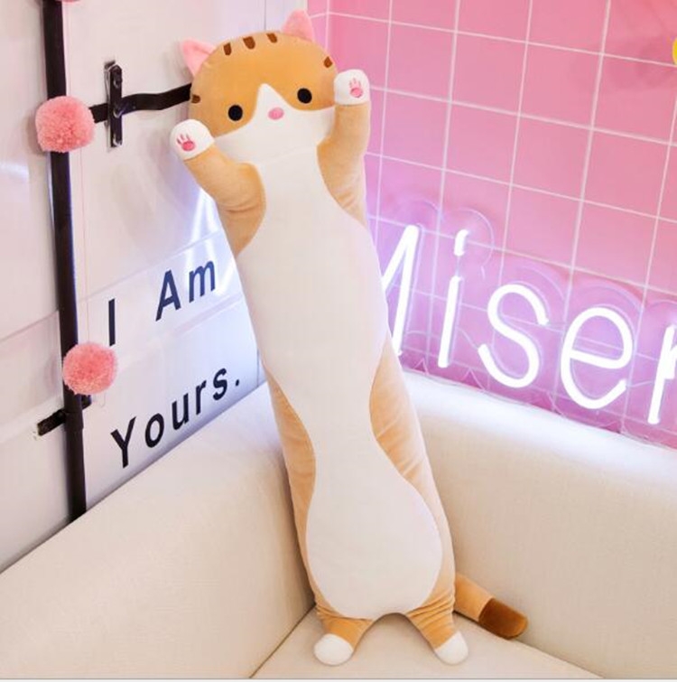 long cat plush pillow
