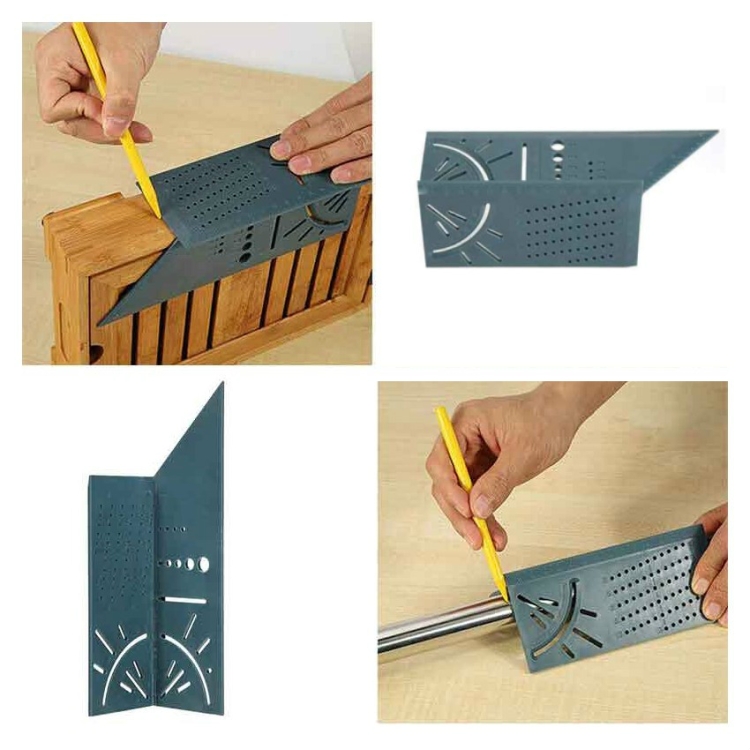 Sunsky 三维木工止型定规多功能角尺 款式 灰色尺子和笔