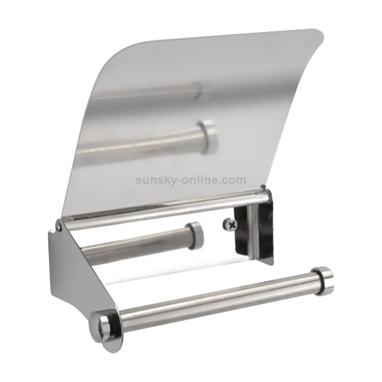 Wall Mounted Toilet Paper Roll Holder Tissue Box With Cover Stainless Steel