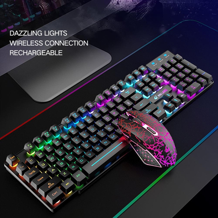 ZIYOULANG T3 Wireless Charging Gaming Lighted Keyboard and Mouse Set