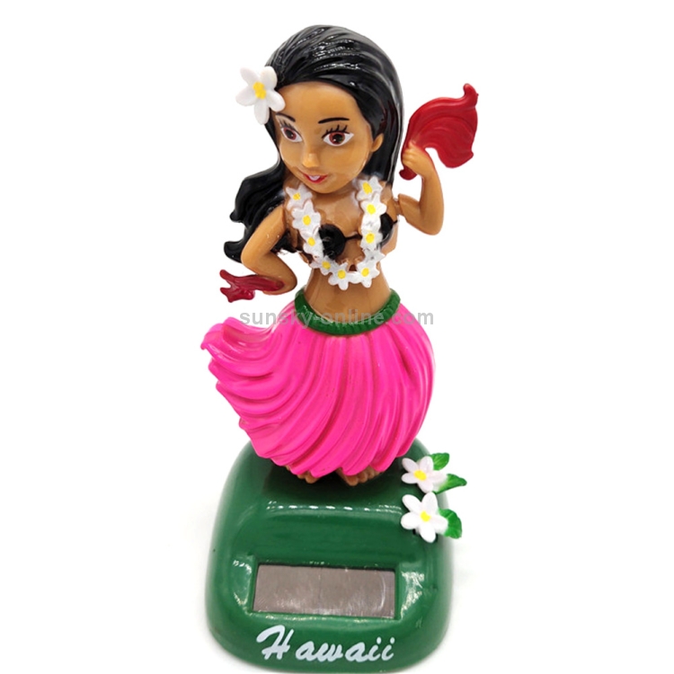 Xmas Gift Solar Powered Dancing Hula Girl Swinging Bobble Car Decor Toy Lovely