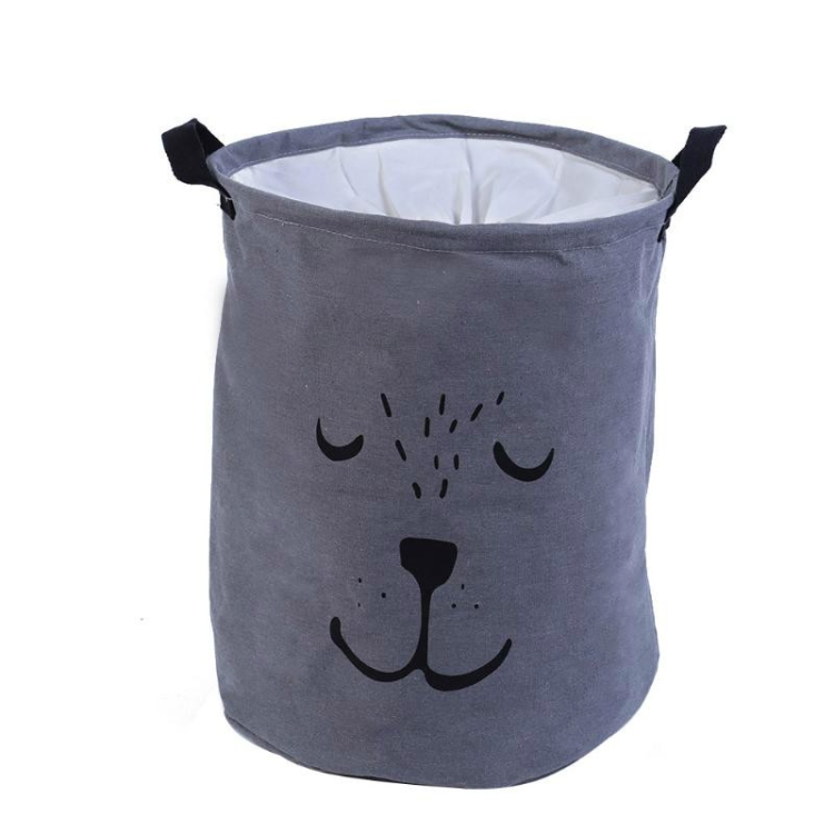 Sunsky Cartoon Foldable Bucket Dirty Clothes Basket Storage Box Dark Gray