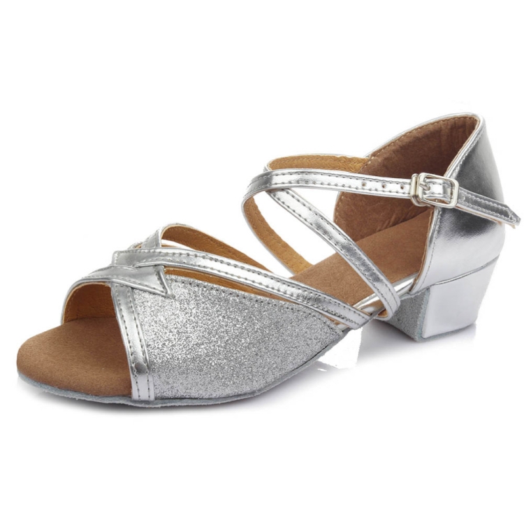 silver dance shoes low heel