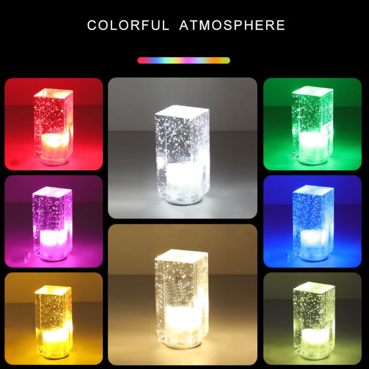 Colorful LED Crystal Lamp Bar Atmosphere Decorative Light, Plug Type:EU Plug(Yellow Light) - B1