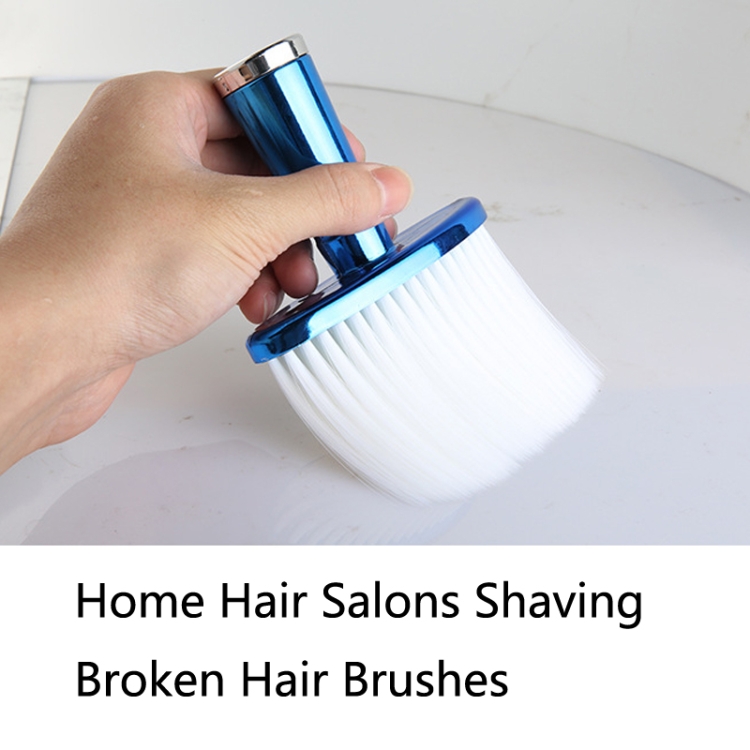 P6424 Hairdresser Sweeping Hair Brushes Hairdressing Nylon Soft Cleaning Brushes Home Hair Salons Shaving Broken Hair Brushes(Silver) - B6