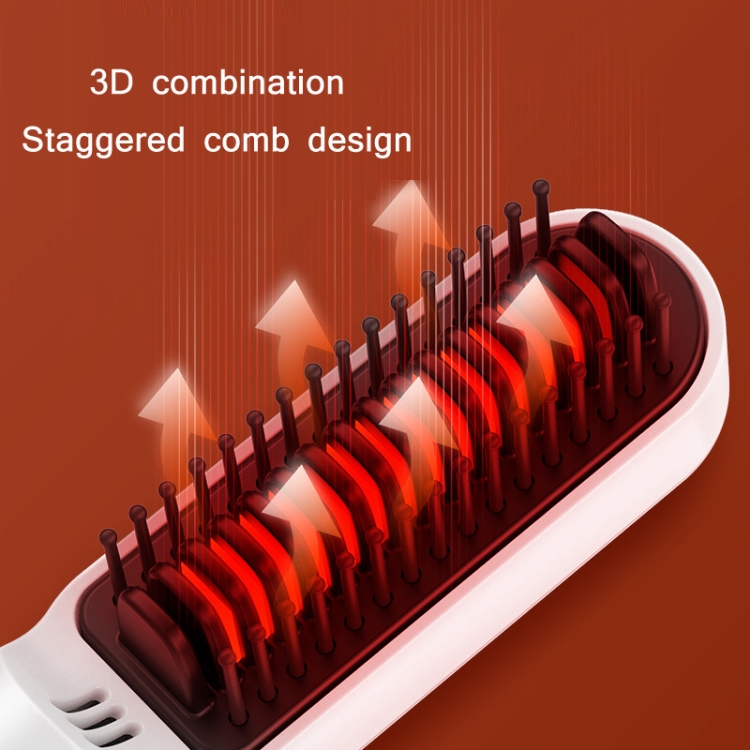 USB Charging Dual-Purpose Mini Multi-Function Portable Hair Straightening Comb(White)