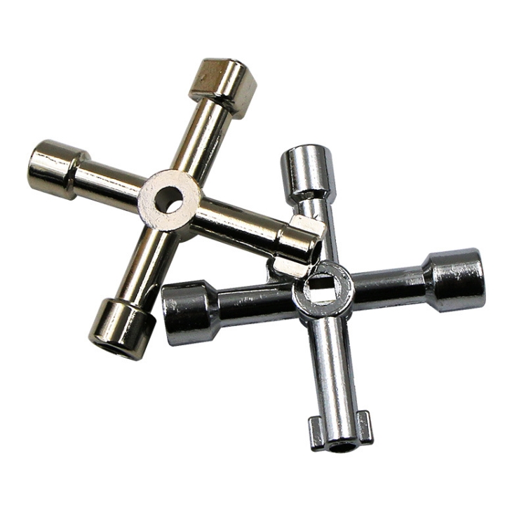 4 PCS Elevator Water Meter Valve Cross Key Inner Triangle Wrench, Style: B Silver