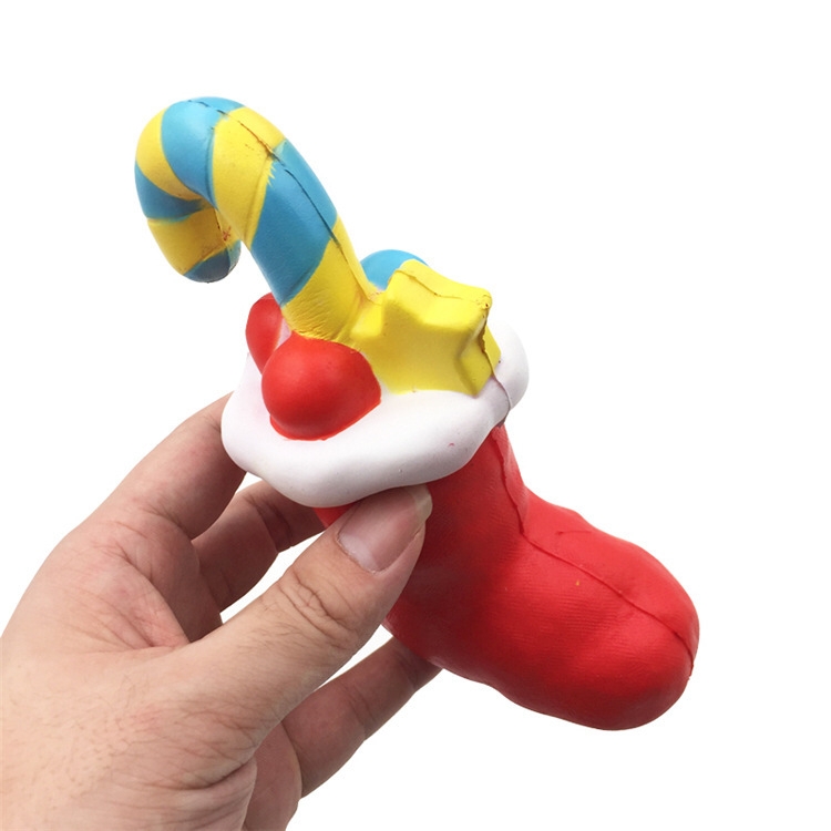 TTPU1122 Slow Rebound Decompression Toy Christmas Socks Cane Ornaments