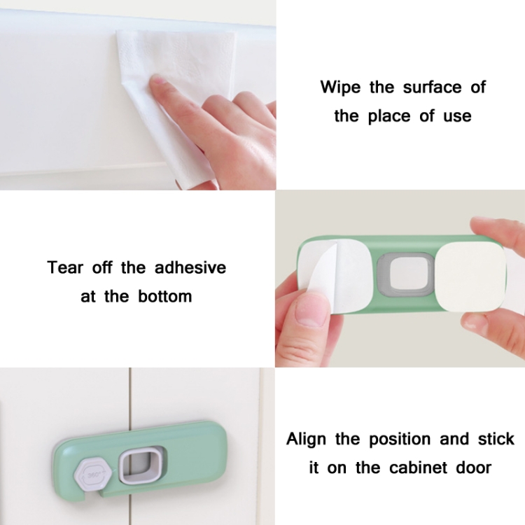 4 PCS Children Anti-pinch Hand-opening Door Safety Lock(Green)