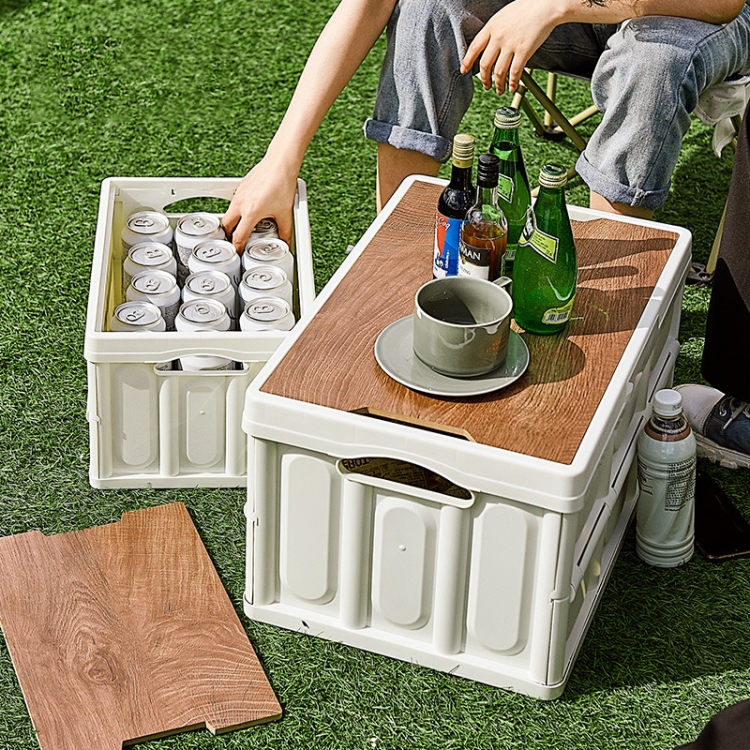 Car Trunk Storage Box Outdoor Camping Organizer Box, Colour: Medium-White - B4
