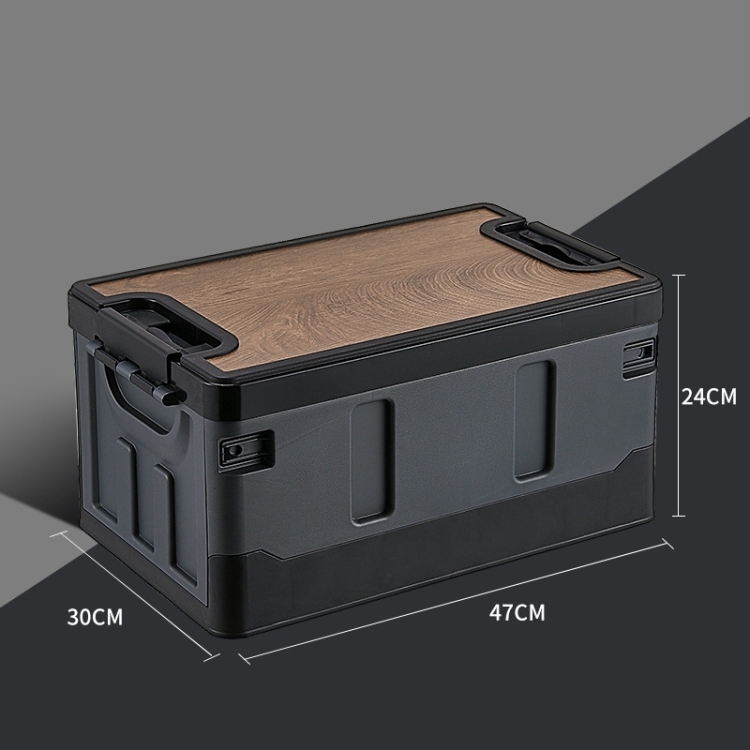 Car Trunk Storage Box Outdoor Camping Organizer Box, Colour: 40L-Black Grey - 1