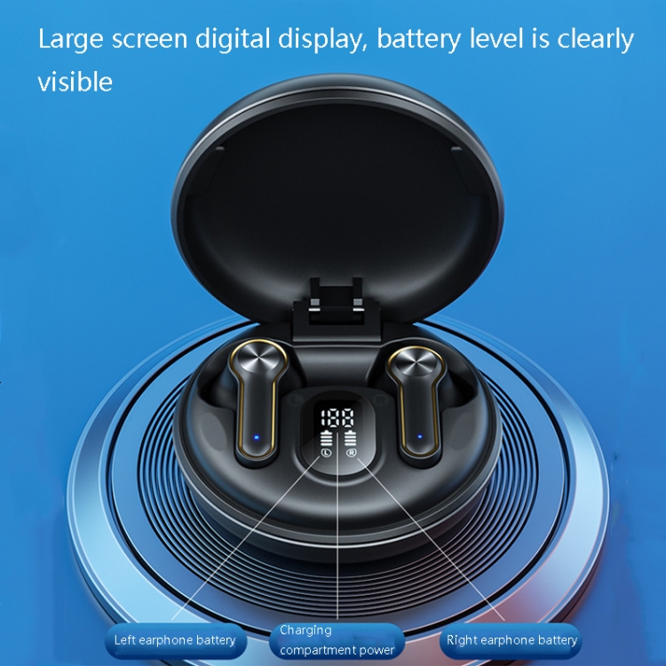 H7 TWS Metal Charging Box Digital Display Wireless Bluetooth Stereo Earphone(Black) - B2