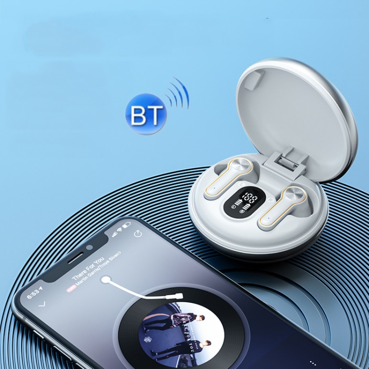 H7 TWS Metal Charging Box Digital Display Wireless Bluetooth Stereo Earphone(Black) - B5