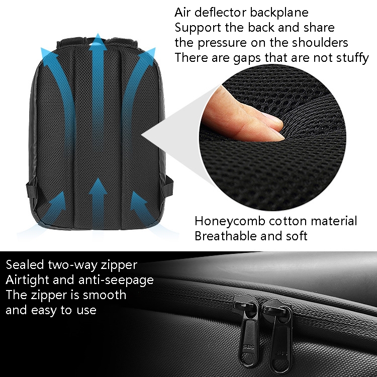 LED Display Backpack Smart Advertising Screen Waterproof PU Backpack, Size: 17 inch(Black) - B3