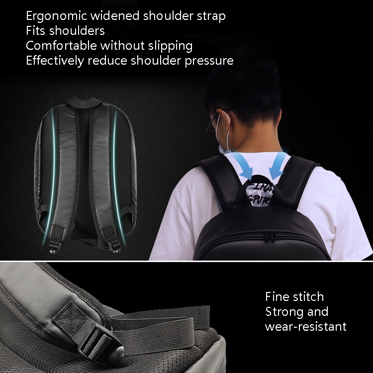LED Display Backpack Smart Advertising Screen Waterproof PU Backpack, Size: 17 inch(Black) - B4
