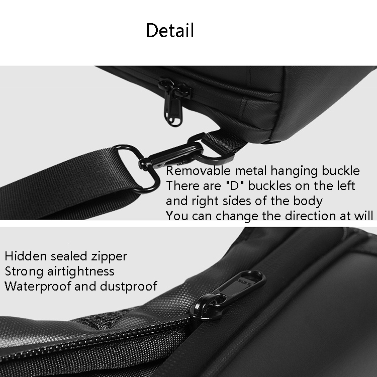 Outdoor LED Display Crossbody Bag Personality USB Bluetooth Small Bag, Size: 7 inch(Black) - B5