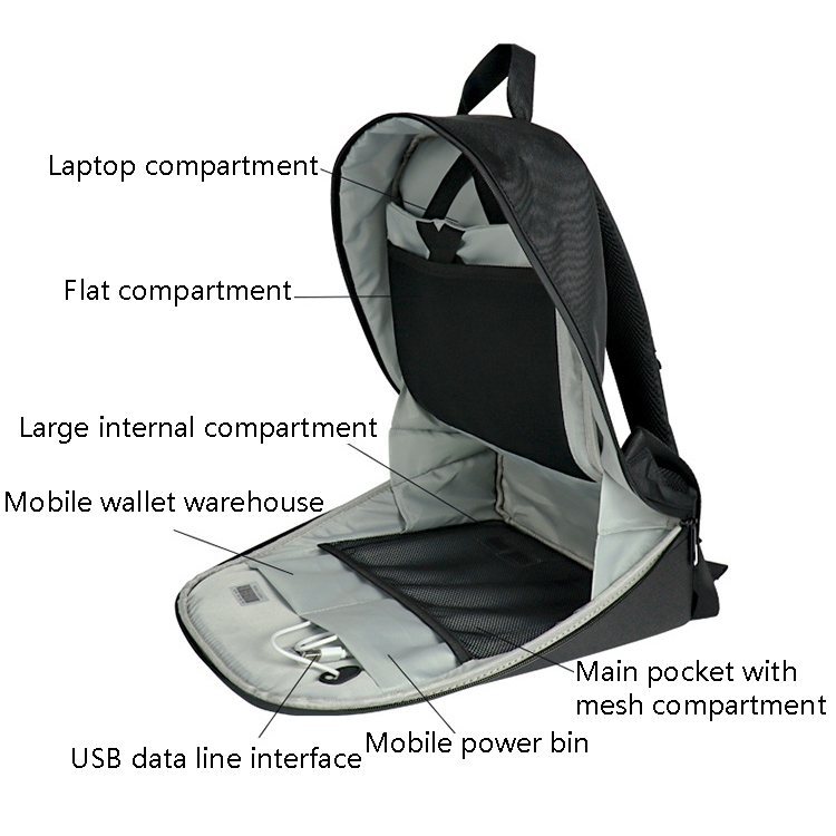 LED Pixel Cartoon Backpack Oxford Cloth Bag(Black) - B3