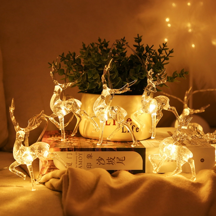 Christmas Elk String Lights Holiday Decoration, Spec: 3m 20 LEDs Battery Box(Warm White Light) - 1