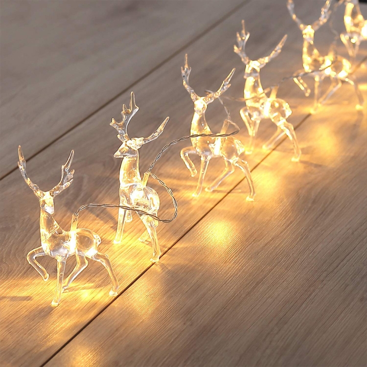 Christmas Elk String Lights Holiday Decoration, Spec: 6m 40 LEDs Battery Box(Warm White Light) - 2