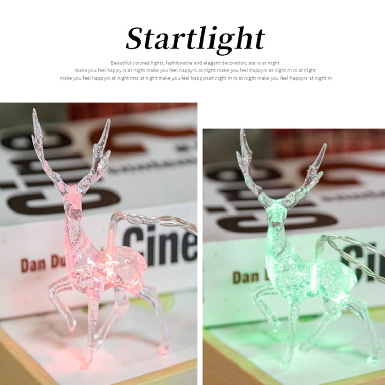 Christmas Elk String Lights Holiday Decoration, Spec: 3m 20 LEDs USB Power(Colorful Light) - 2
