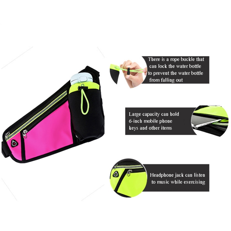 Triangle Sports Running Waist Bag Mobile Phone Water Bottle Bag, Size: 10 inch(Fluorescent Green) - B2