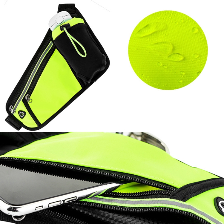 Triangle Sports Running Waist Bag Mobile Phone Water Bottle Bag, Size: 10 inch(Fluorescent Green) - B3