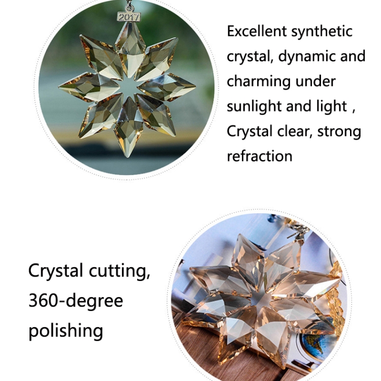 7028 Crystal Snowflake Car Pendant Decoration, Colour: Transparent - B2