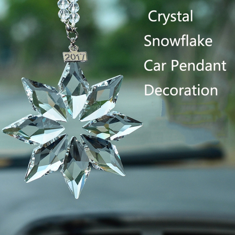 7028 Crystal Snowflake Car Pendant Decoration, Colour: Champagne - B3