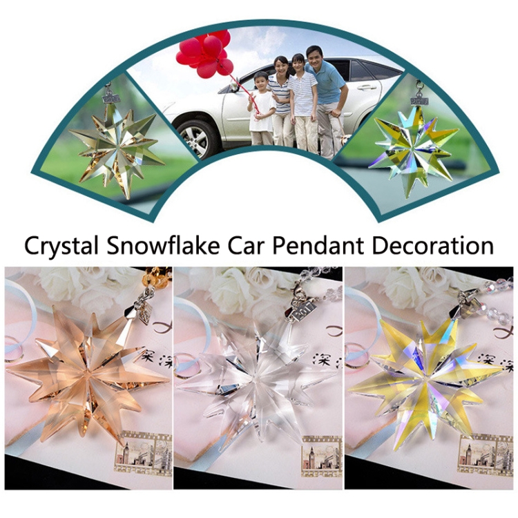 7024 Crystal Snowflake Car Pendant Decoration, Colour: Champagne - B1