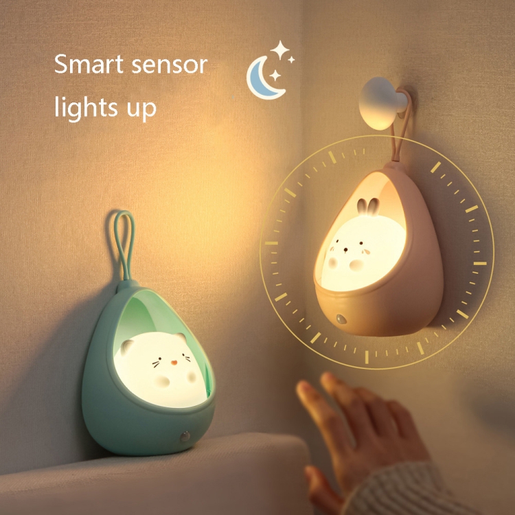 TL15 Cartoon Body Sensing Bedside Cabinet USB Charging Night Light(White Rabbit) - B2