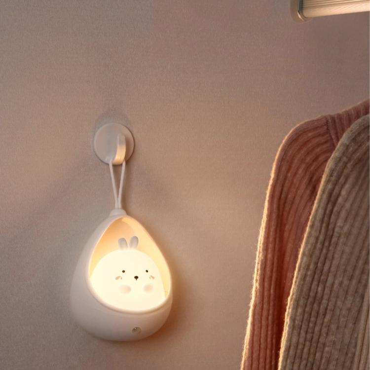 TL15 Cartoon Body Sensing Bedside Cabinet USB Charging Night Light(White Rabbit) - B4