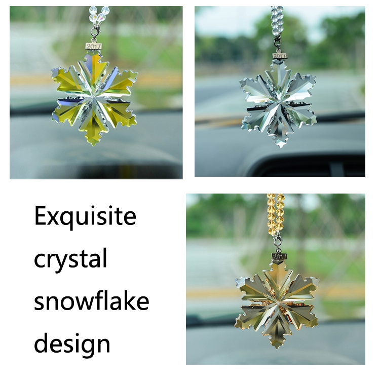 7006 Crystal Snowflake Car Pendant Decoration, Colour: Colorful - B1