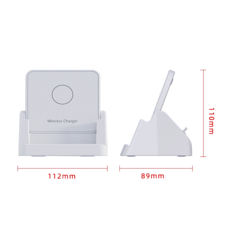 928 15W Max Universal Full-Featured Vertical Wireless Charger 15W (White) - B2