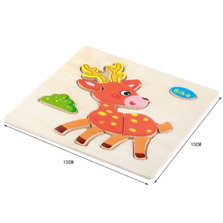 10 PCS Children Educational Toy Wooden Cartoon Jigsaw Puzzle(Dragonfly) - B2