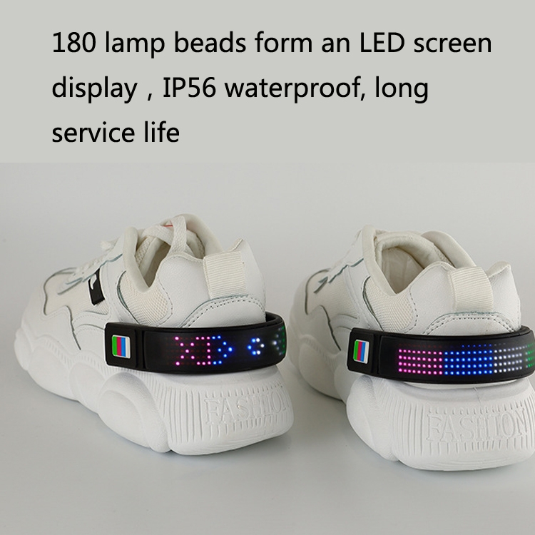 LED Display Luminous Shoe Clip Night Running Warning Light(Black) - B4