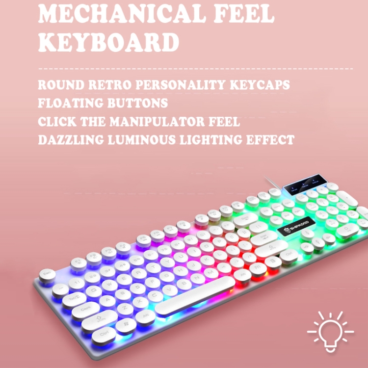 Shipadoo LD-122 4 in 1 Girly Glowing Keyboard + Mouse + Earphone + Mouse Pad Set(Pink Punk) - B1