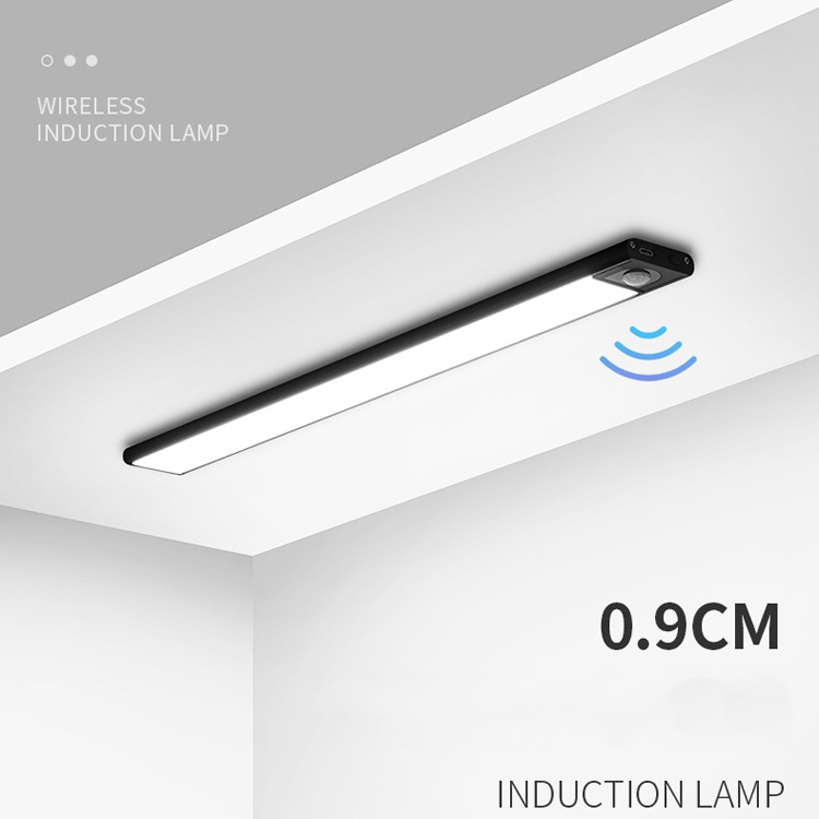Intelligent Automatic Human Body Induction Wireless LED Lamp 40cm(Black + Neutral Light) - B6