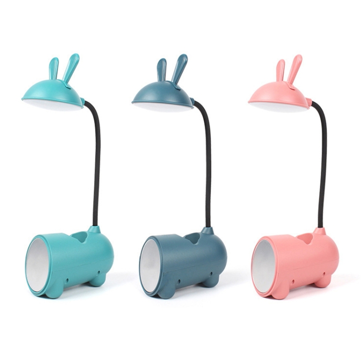 FY003T Small Rabbit USB Charging Desk Lamp with Pen Holder( Pink) - B1