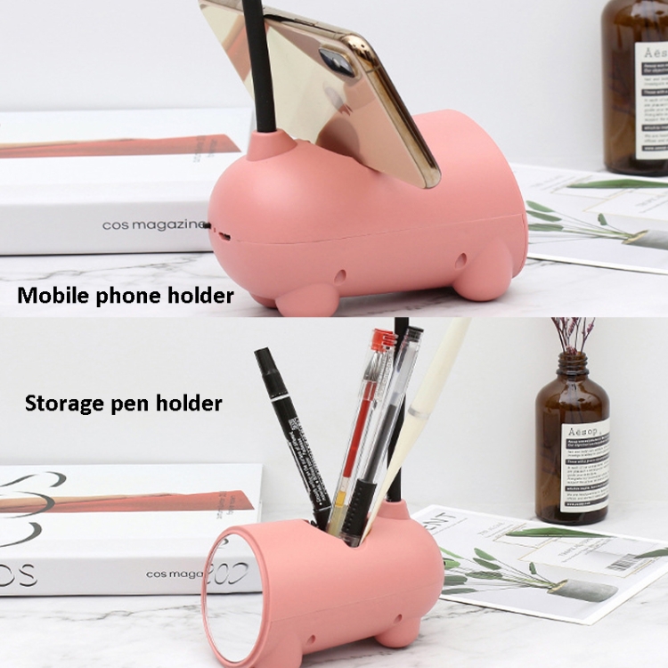 FY003T Small Rabbit USB Charging Desk Lamp with Pen Holder( Pink) - B4