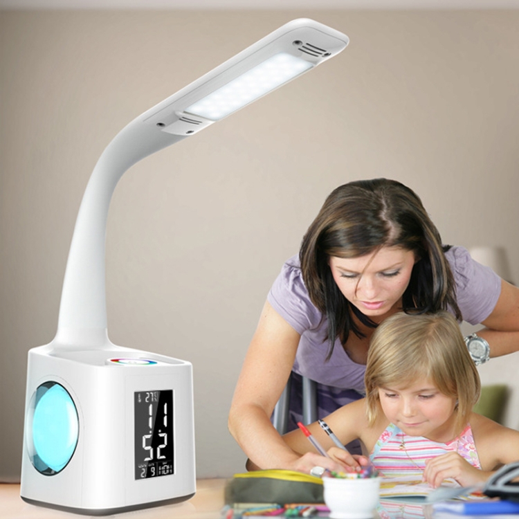 T188-2 Colorful Atmosphere USB Eye Protection Desk Lamp with Pen Holder(White) - B1