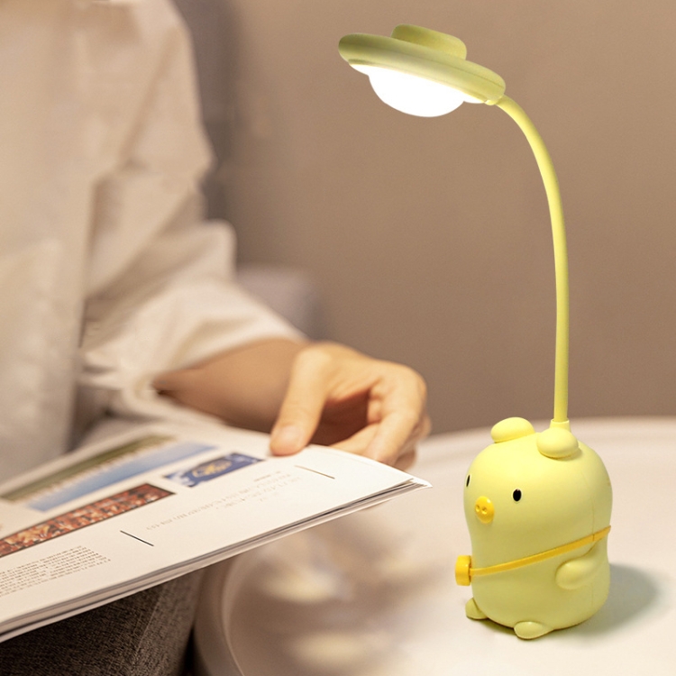 8040 LED Foldable Cute Pig Touch Desk Lamp(Yellow) - B6