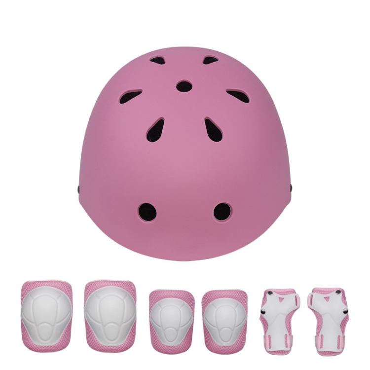 7 In 1 Children Roller Skating Protective Gear Set, Size: S(Pink) - 1