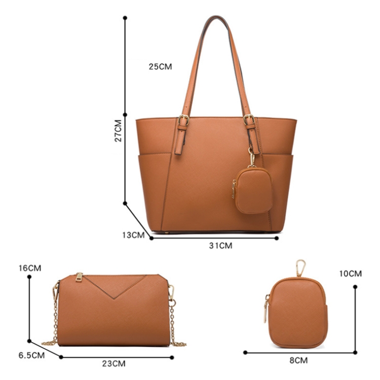 20806 4 in 1 Fashion Messenger Handbags Large-Capacity Single-Shoulder Bags(Navy Blue) - B3