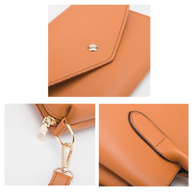 6890 3 in 1 Fashion Diagonal Handbags PU Leather Large-Capacity Bags(Pink) - B4